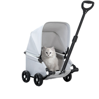 Poussette pliable légère pour animaux de compagnie, chariot portable pour chiens et chats à 4 roues, chariot de courses pliable en un clic, transporteur d'animaux OEM ODM en gros