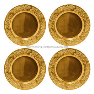 Vente en gros ensemble de quatre assiettes de présentation en métal personnalisées bonne qualité assiettes de vaisselle décoratives de table écologiques Commande minimum 100 pièces - Product Image 4