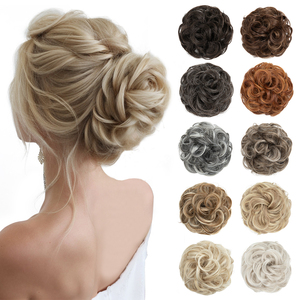 SARLA <span class=keywords><strong>Chignon</strong></span> Bouclé Haut de Gamme en Fibre Synthétique pour Femme, Postiche Élastique <span class=keywords><strong>Faux</strong></span> <span class=keywords><strong>Chignon</strong></span> Coiffé-Décoiffé - Product Image 1