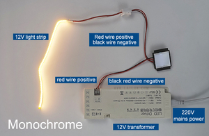 Dẫn gương chuyển đổi DC12V 24V 36W thông minh thay đổi độ sáng cảm biến cảm ứng chuyển đổi một màu 3 màu phòng tắm cảm ứng duy nhất kiểm soát chuyển đổi - Product Image 5