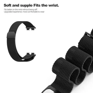 CAOWTAN boucle Mlianese pour <span class=keywords><strong>Huawei</strong></span> Band 8 Smartwatch magnétique correa bracelets de montre en métal Bracelet en acier inoxydable bracelet de montre - Product Image 5
