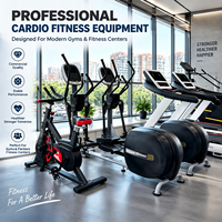 Elliptique de qualité commerciale avec écran LCD et moniteur de fréquence cardiaque, entraîneur croisé silencieux à entraînement frontal pour salle de sport