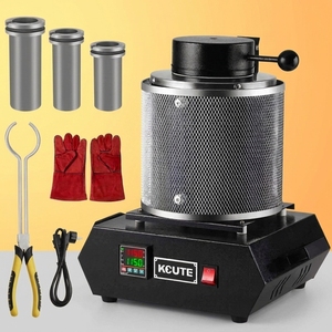 Fourneau de fusion électrique compact REALMAX 1kg 2kg 3kg double tension avec <span class=keywords><strong>creuset</strong></span> en graphite pour la coulée de métaux précieux - Product Image 1