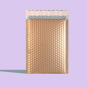 Sacs d'emballage cosmétiques en film épais non toxique couleur or champagne 0,5 mil, 15cmX20cm + 4 sacs à bulles express, vente en gros - Product Image 1