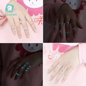 Pegatina de <span class=keywords><strong>tatuaje</strong></span> luminoso azul, Mini <span class=keywords><strong>Luna</strong></span> <span class=keywords><strong>pequeña</strong></span> mixta brillante en la oscuridad, <span class=keywords><strong>tatuaje</strong></span> temporal impermeable - Product Image 5