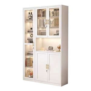 Estantería de acero abierta, puerta <span class=keywords><strong>blanca</strong></span> de doble acristalamiento, de suelo a techo, almacenamiento hueco, ignífugo, impermeable y a prueba de herrumbre para dormitorio - Product Image 1