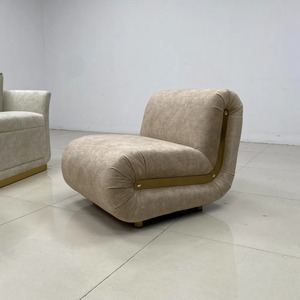 Juego de sofás de tela de terciopelo curvo de gama alta de diseñador italiano, muebles de sala de estar de estilo europeo para entrada o tapizado en Hotel