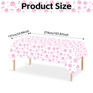 Pet Paw Print <b>Tablecloth</b> Disposable <b>Plastic</b> cat Paw Table Mat for Pet Dog-themed Birthday Party Decoration - Product Image 2