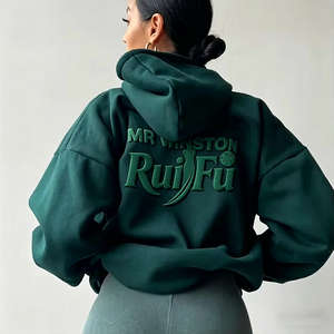 Winter Heavyweight Oversized Cotton Solid Custom Fleece Hoodie French Terry <b>Foam</b> Print Unisex 3D Puff Printing Hoodies <b>For</b> Men - Product Image 3