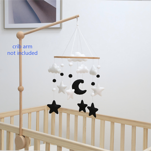 Mobile Montessori noir et blanc, jouet suspendu pour le développement du bébé, décoration de <span class=keywords><strong>chambre</strong></span> d'enfant avec lune et étoiles, cadeau de naissance - Product Image 6