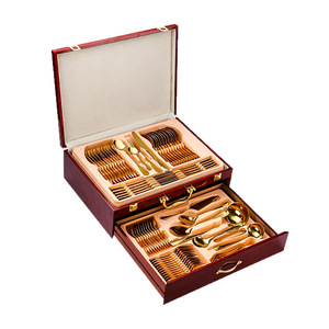 Juego de Cubiertos de Acero Inoxidable Hongjunya, 72 Piezas, Cuchillo, Tenedor, Cuchara, Caja de Regalo, Acabado Pulido Espejo, Uso Comercial - Product Image 5