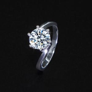 经典复古2ct D莫桑石接龙戒指金6叉925银扭臂结婚订婚周年礼物 - Product Image 3