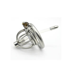 Cage de chasteté masculine en acier inoxydable Yamamoto avec tube urétral, dispositif de verrouillage du pénis, jouets sexuels pour hommes gays - Product Image 3