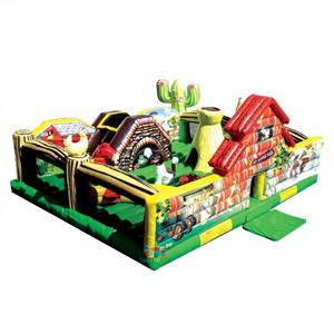 WINWAYTOYS Parc d'attractions gonflable géant sur le thème de la ferme, en PVC, 10x9m, installation facile, pour usage commercial extérieur, pour 5 à 10 personnes - Product Image 1