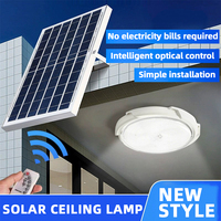 Plafonnier solaire LED circulaire pour intérieur, balcon, couloir, cour fraîche, garage, télécommande, salon