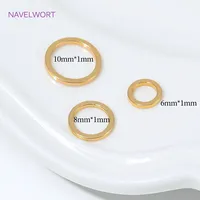 20 pièces d'anneaux plats ronds fermés plaqués or 18 carats, anneaux de connexion pour bijoux, accessoires pour la fabrication de bracelets et de colliers DIY