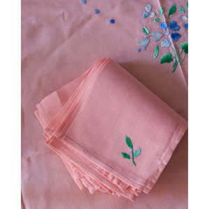 Daniele F. Pair of Pink Linen Rectangular and Square Tablecloths <b>Eco</b>-<b>Friendly</b> <b>Fabric</b> for Restaurants and Hotels for Parties - Product Image 5