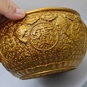 纯铜聚宝盆家庭办公室装饰工艺品摆件16厘米口径重量1120克中国制造 - Product Image 1