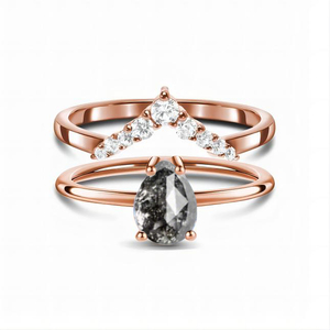 Rose Gold Plated Moonstone Engagement <b>Ring</b> With Pave Diamond Accent Women's Romantic Style Fine Jewelry - Product Image 4