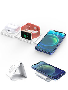 Station de charge magnétique sans fil 3 en 1 pliable, chargeur de voyage, adaptateur secteur pour iPhone, chargeur multifonction - Product Image 3