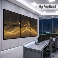 Mur vidéo LCD industriel 65 pouces avec cadre de 0,88 mm, affichage 24/7, compatible CMS tiers pour la surveillance de l'alimentation électrique, utilisation en intérieur
