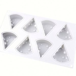Moule en silicone écologique à 8 cavités en forme de fromage pour gâteaux, savons, bougies, résine, DIY à domicile, échantillon gratuit, OEM/ODM - Product Image 2