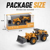 Modèle de bulldozer à friction en alliage de zinc personnalisé OEM avec pelle mobile et cabine détaillée, jouet de construction de collection, cadeau