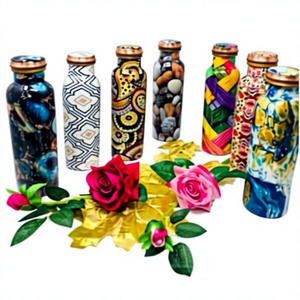 Custom Flower Design Print Eco-Friendly Metal Water Bottle Screw-On Lid Reusable Travel Bottles for Adults Dishwasher Safe Gift - Product Image 1