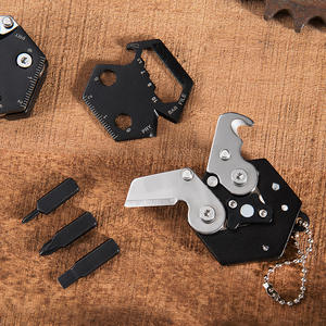 Taşınabilir endüstriyel sınıf paslanmaz çelik çok fonksiyonlu katlanır maket bıçağı Mini Hex sikke bıçak Combat savaş bıçağı - Product Image 2