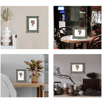 Cadre photo vintage antique de 4x6 pouces, élégant motif de vigne dorée, cadre photo mural de table, affichage avant en verre créatif