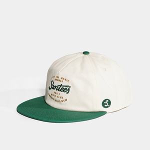 Casquettes en sergé de coton personnalisées 5 panneaux bicolores non structurées avec logo brodé Snapback - Product Image 3