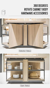 Estante de almacenamiento de cajón convertible multifuncional giratorio de 360 grados, mecanismo de armario de cocina, estante de accesorios de esquina - Product Image 3