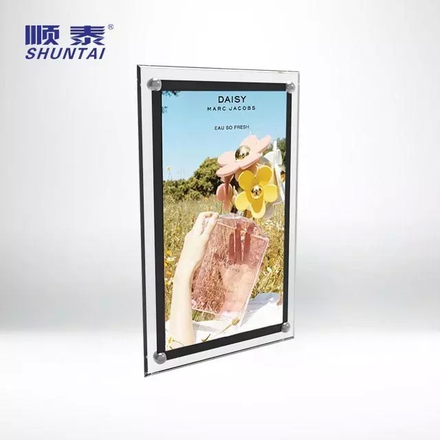 LED Backlit Acrylic Poster Display Rectangle Crystal Light Box for Advertising