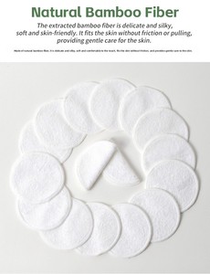 Tampons démaquillants réutilisables en coton de bambou avec sac de lavage et boîte de rangement - Disques de coton lavables écologiques - Product Image 2