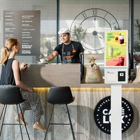 Kiosque de paiement en ligne 21,5 pouces, petit format, kiosque tactile intelligent pour commande numérique en libre-service, totem de paiement automatique pour supermarché