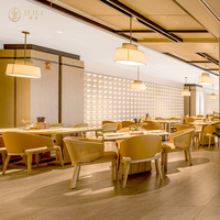 JEILI Solutions Design – Ensemble Table et Chaises de Restaurant Moderne pour Hôtel, avec Banquettes Cannelées et Plateau Rond en Marbre