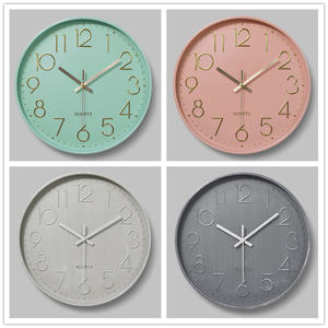 <span class=keywords><strong>Reloj</strong></span> de pared nórdico minimalista con borde grueso, cronógrafo 3D de pared verde menta de 12 pulgadas, decoración del hogar para habitación juvenil - Product Image 5