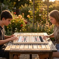 Jeu de table rapide de hockey sur table en bois avec 10 disques en bois massif