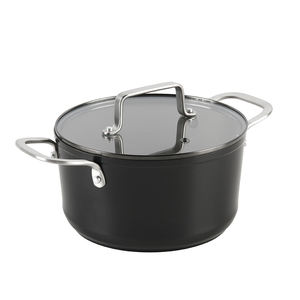 Ollas de sopa antiadherentes de aluminio, sartenes de cocina casera de diseño clásico con <span class=keywords><strong>tapa</strong></span>, Fondo de inducción <span class=keywords><strong>para</strong></span> estufa de Gas y cocina de inducción - Product Image 3