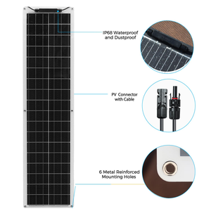 <span class=keywords><strong>Panneau</strong></span> solaire flexible monocristallin 50W PV Etfe tuile solaire plate pour balcon <span class=keywords><strong>Panneau</strong></span> photovoltaïque pour toit à usage domestique - Product Image 3