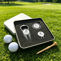 Coffret Cadeau Golf pour Seniors : Marqueur de Balle Amovible, Outil de Réparation de Divots en Acier Inoxydable, Jetons de Poker Métalliques