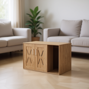 Caja de Arena para Gatos, de Bambú, Rectangular, con Control de Olores, Accesorio de Higiene Felina - Product Image 2