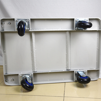 Carro de mano de cuatro ruedas de acero, plataforma de empuje, plegable, almacén móvil