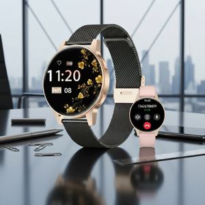 Montre connectée élégante pour femmes avec fonction d'appel, écran TFT 1,27 pouces, suivi d'activité, moniteur de fréquence cardiaque <span class=keywords><strong>24h</strong></span>/24, suivi du sommeil et du cycle menstruel, étanchéité IP68 - Product Image 4