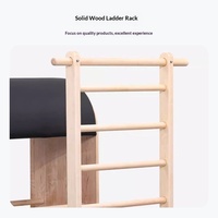 Ensemble Pilates Reformer Ladder Barrel en bois d'acacia pour studios de yoga à usage commercial ; Équipement d'entraînement correcteur de posture, ensemble cinq pièces
