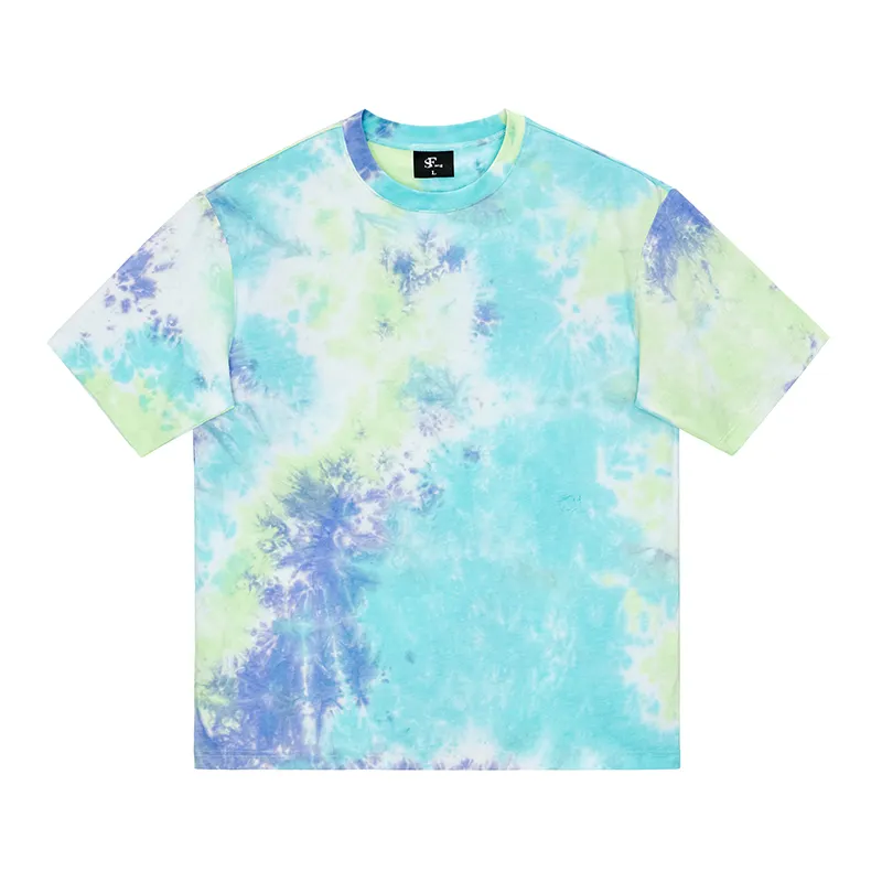 Groothandel Nieuwe Trends Tie Dye O Hals Korte Mouw Tshirt Custom Logo Unisex T-Shirts