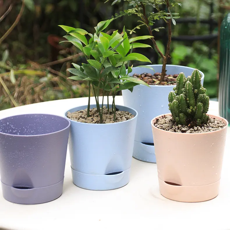 Vasos de flores de interior em resina PP de alta qualidade, vasos de plástico reforçado de vários tamanhos, vasos de plantas recicladas de plástico