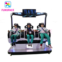 Chaise de jeu d'arcade de divertissement Funspace 3 joueurs VR terrain de jeu intérieur 9D VR montagnes russes simulateur de jeu de réalité virtuelle