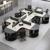 Mobilier de bureau minimaliste, ensemble de chaises de bureau en bois moderne, poste de travail de bureau, bureaux de personnel divisés pour quatre, six ou huit personnes