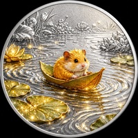 Pièce de monnaie commémorative en cuivre fin plaqué argent de 1 oz, animaux fantastiques, relief 3D, pièce de monnaie en métal de collection